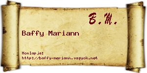 Baffy Mariann névjegykártya